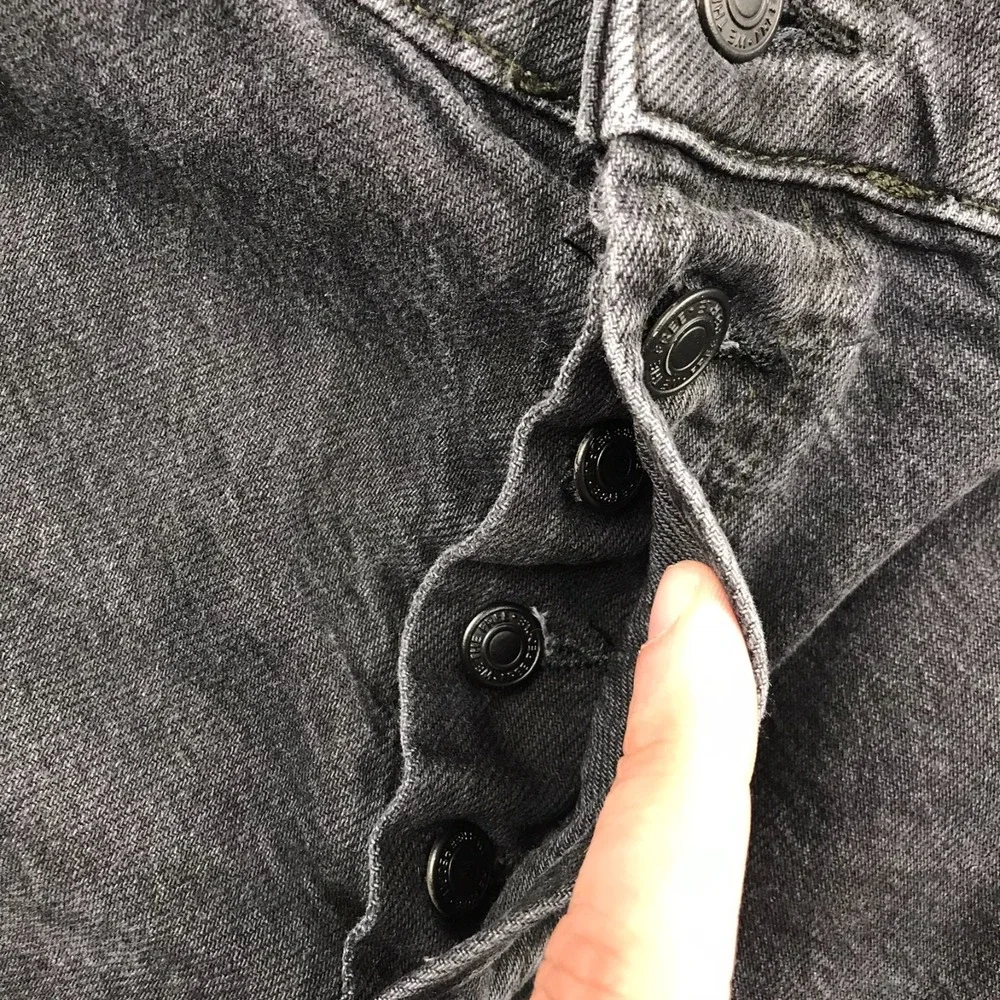 We The Free People Crossroads Straight Jeans Womens 31 (35x30)Washed Black Baggy